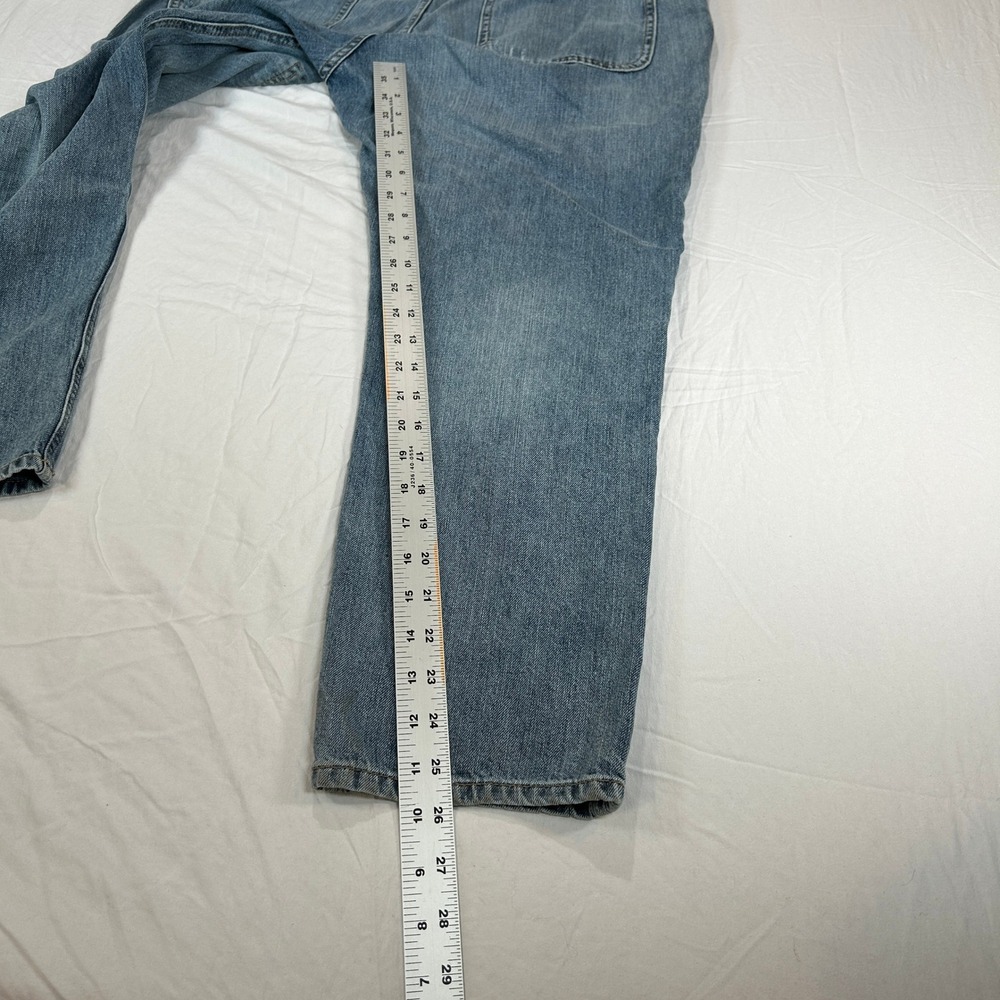 Gap Denim For Good Womens Medium Blue Distressed Relaxed Denim Overalls M - Picture 10 of 11